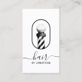 理容師ポールミニマル美容師ヘアサロン 名刺 (正面)