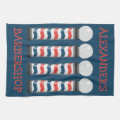 理容師ポールモダンバータオルのパーソナライズ キッチンタオル (横)