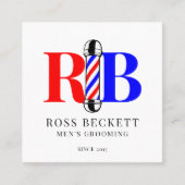 理容師ポールロゴ理容師美容師名刺 スクエア名刺 (正面)