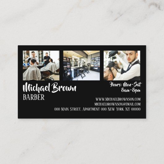 理容師ポール供給店カスタム写真 名刺 (裏面)