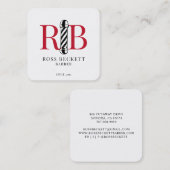 理容師ポール理容師美容師スクウェアC スクエア名刺 (正面/裏面)