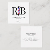 理容師ポール理容師美容師スクウェアC スクエア名刺 (正面/裏面)