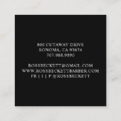 理容師ポール理容師美容師白黒 スクエア名刺 (裏面)