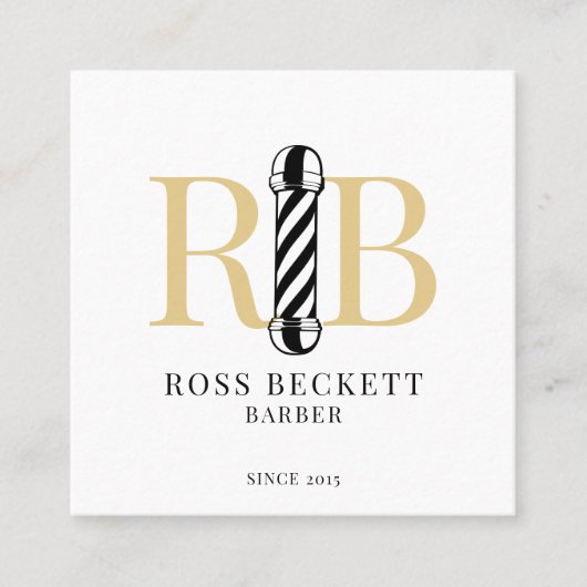 理容師ポール理容師美容師 スクエア名刺 (正面)