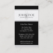 理容師ポール美容師ブラック金ゴールド紙 名刺 (裏面)