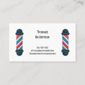 理容師ポール美容師ミニマリスト 名刺 (裏面)