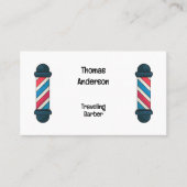 理容師ポール美容師ミニマリスト 名刺 (正面)