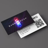 理容師ポール赤白青グローバーバーショップレトロ 名刺