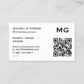 理容師ポール赤白青グローバーバーショップレトロ 名刺 (裏面)