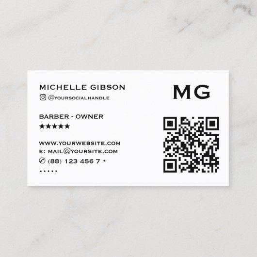 理容師ポール赤白青グローバーバーショップレトロ 名刺 (裏面)