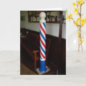 「理容師ポール」誕生日カード カード (黄色い花)