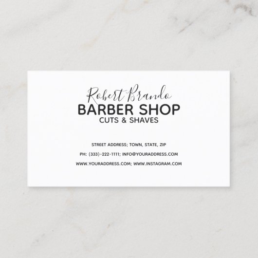 理容師マスターショップの次回の訪問確認カード 名刺 (裏面)