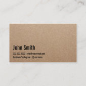 理容師ミニマリストバーバーバーショップク素朴ラフト 名刺 (裏面)