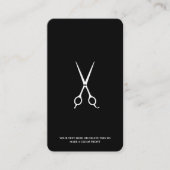 理容師ミニマルバーバーショップシザーブラック 名刺 (正面)