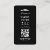 理容師ミニマルバーバーショップシザーブラック 名刺 (裏面)