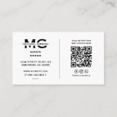 理容師ミニマルホワイトバーバーショップロイヤリティはさみ 名刺 (正面)