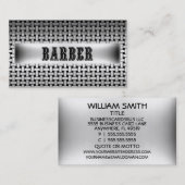理容師メタルルック名刺 名刺 (正面/裏面)