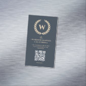 理容師モダンバーバーショップモノグラムヘアスタイリスト マグネット名刺 (インサイチュ)