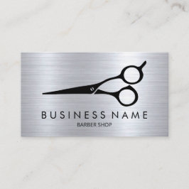 理容師モダンブラックはさみ美容師 名刺