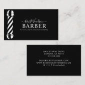 理容師モダン白黒名刺 名刺 (正面/裏面)