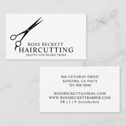 理容師モダン美容師はさみ名刺 名刺 (正面/裏面)