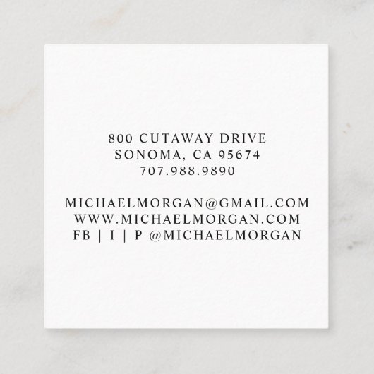 理容師モダン美容師はさみ スクエア名刺 (裏面)