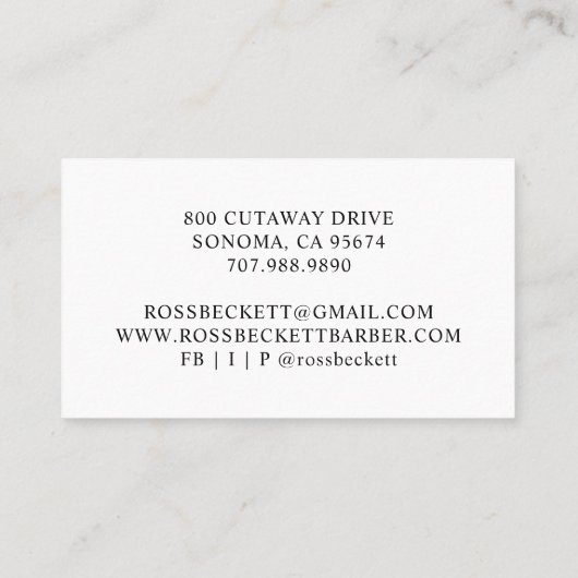 理容師モダン美容師クリッパーズ名刺 名刺 (裏面)