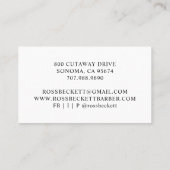 理容師モダン美容師名刺 名刺 (裏面)