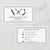 理容師ユニークバーバーショップヘアカットひげトリムシェービング 名刺 (正面/裏面)