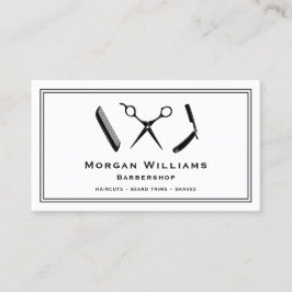 理容師ユニークバーバーショップヘアカットひげトリムシェービング 名刺