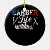 理容師ライフポールはさみ刃ヴィンテージショップヘア セラミックオーナメント (裏面)