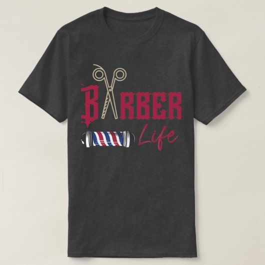 理容師ライフポール Tシャツ (デザイン正面)