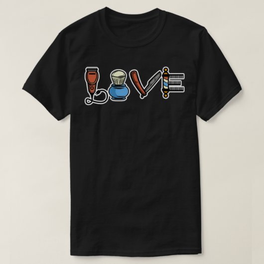 理容師ラブクラシックTシャツ Tシャツ (デザイン正面)
