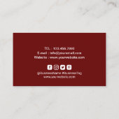 理容師レザー&バラバーショップ美容師レッド 名刺 (裏面)