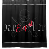 理容師ロゴ シャワーカーテン (正面)