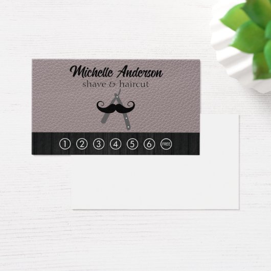 理容師ロゴ |レザー (デスク)