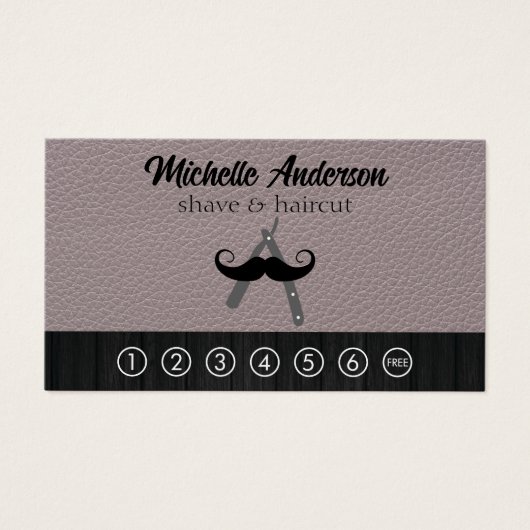 理容師ロゴ |レザー (正面)