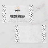 理容師ロゴ | 理容師ツールパターン大理石 ロイヤリティカード (正面/裏面)