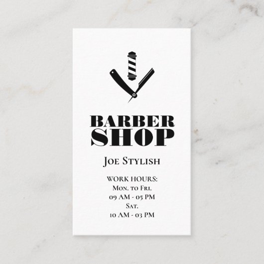 理容師ロゴ(白黒) 名刺 (正面)