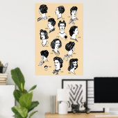 理容師ヴィンテージヘアスタイル1940年代レトロな女の子 ポスター (ホームオフィス)