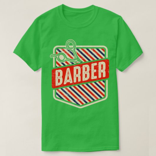 理容師ヴィンテージ2 Tシャツ (デザイン正面)
