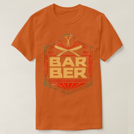 理容師ヴィンテージ4 Tシャツ (デザイン正面)
