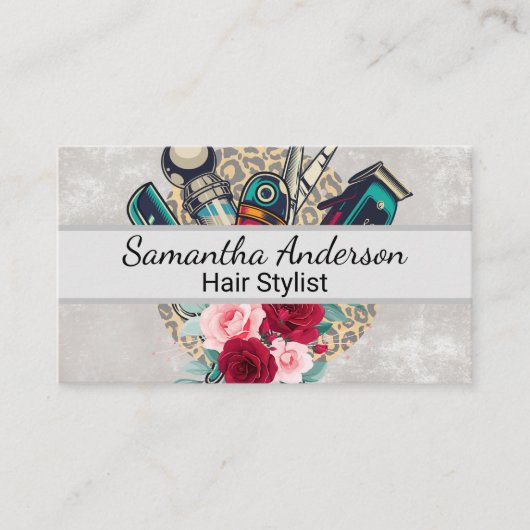 理容師切り鋏 | バラ 名刺 (正面)