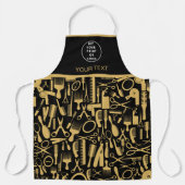 理容師名ロゴ理容師ショップ理容師美容師 エプロン (正面)