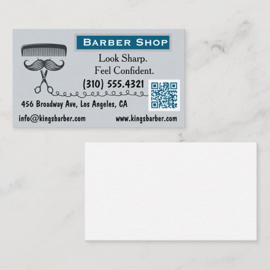 理容師名刺片面QR 名刺 (正面/裏面)