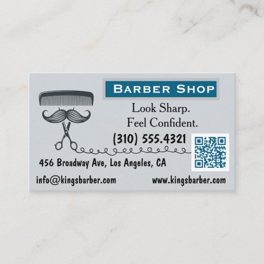 理容師名刺片面QR 名刺 (正面)