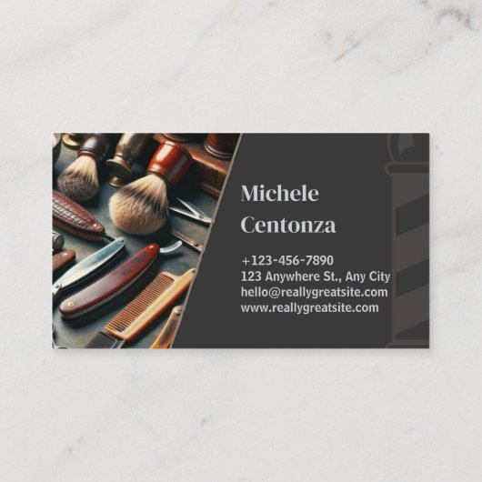 理容師名刺 – カスタマイズ可能 名刺 (裏面)