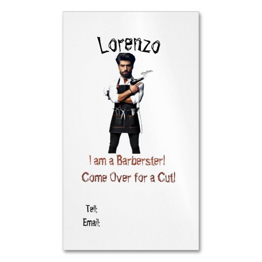 理容師名刺 マグネット名刺 (正面縦)