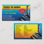 理容師名刺(Barbershop Pole - Clippers) 名刺 (正面/裏面)