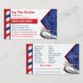 理容師名刺(Barbershop Pole - Clippers) 名刺 (正面/裏面)